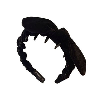 黑色丝绒蝴蝶结发箍女高颅顶发卡