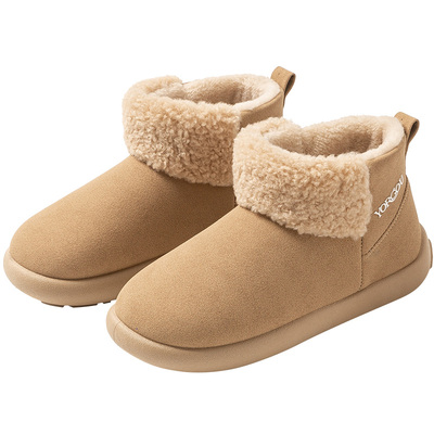 2025新款外穿雪地靴女冬季居家情侣室内零下加绒保暖包跟棉拖鞋男