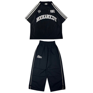 迪克家男童hiphop街舞服装女童嘻哈风炸街套装帅气街舞儿童潮服夏