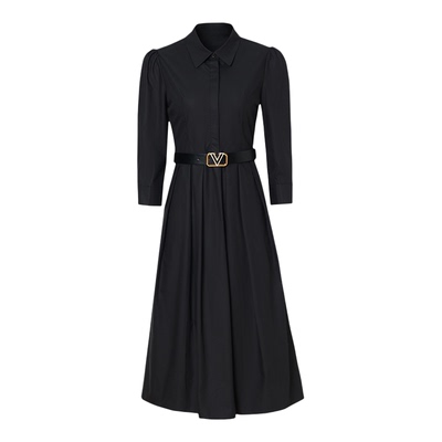 海青蓝女装立领连衣裙