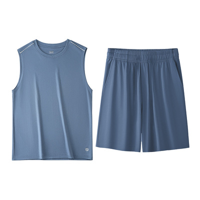 水光棉2026新款夏季宽坎肩背心短裤男士凉感纯棉睡衣可居家可外穿