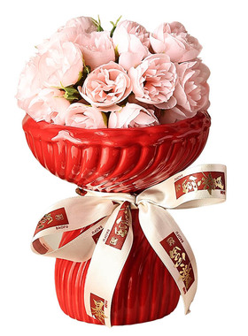 北欧奶油风陶瓷花瓶摆件结婚礼物