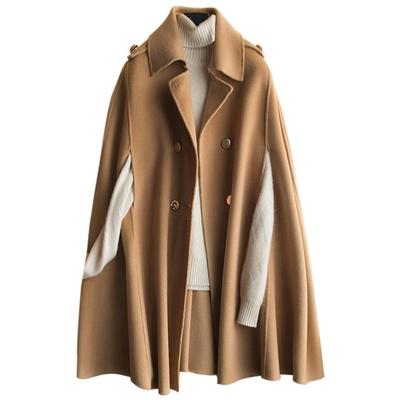 新款赫本风双面羊绒大衣女英伦韩版纯羊毛呢子斗篷外套宽松高级感