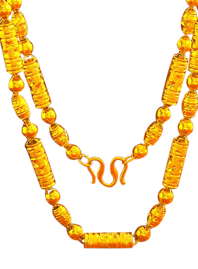 创缘全空心男士细项链女镀黄金