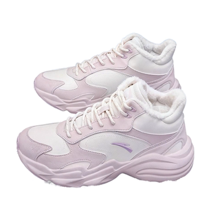 安踏棉鞋女春季2026新款行者高帮厚底保暖加绒加厚运动鞋大棉女鞋