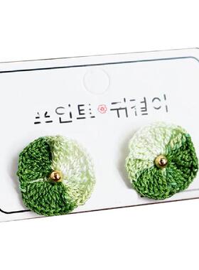 新手微钩入门荷叶耳钉材料包教程