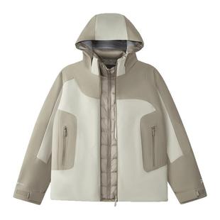 章昊同款FILA FUSION斐乐潮牌羽绒服两件套男2025冬新款保暖外套