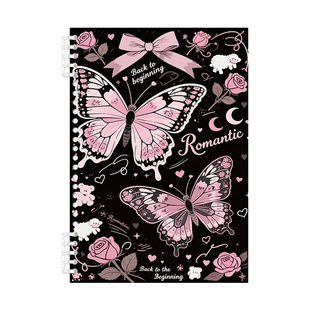 甜酷蝴蝶b5活页本初中生专用可平摊a5的活页本可拆卸内芯替换加厚学生横线记事本女生高颜值ins风可爱笔记本