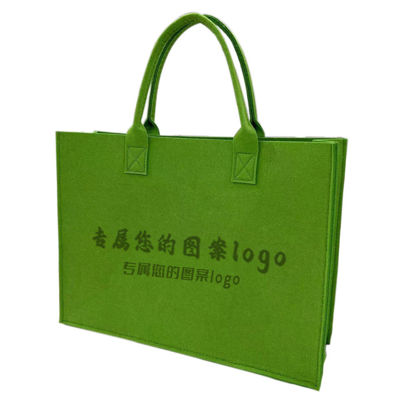 定制l专属logo图案的毛毡手提包