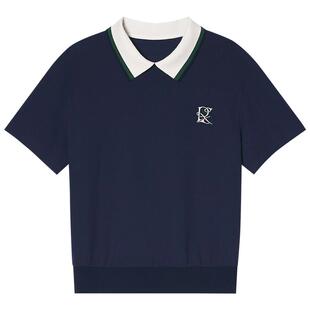 PSALTER诗篇撞色罗纹领华夫格肌理短袖针织T恤衫2025夏款