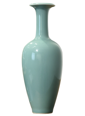 纯手工龙泉玉净瓶台面茶桌摆件