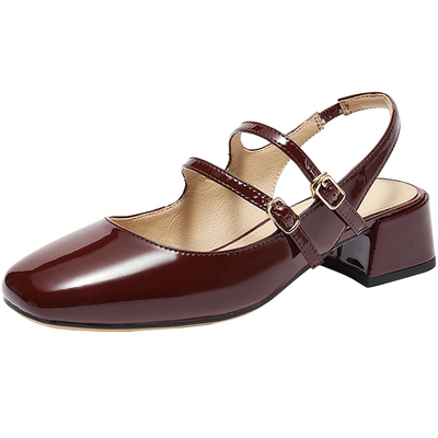 森达银色玛丽珍凉鞋女鞋