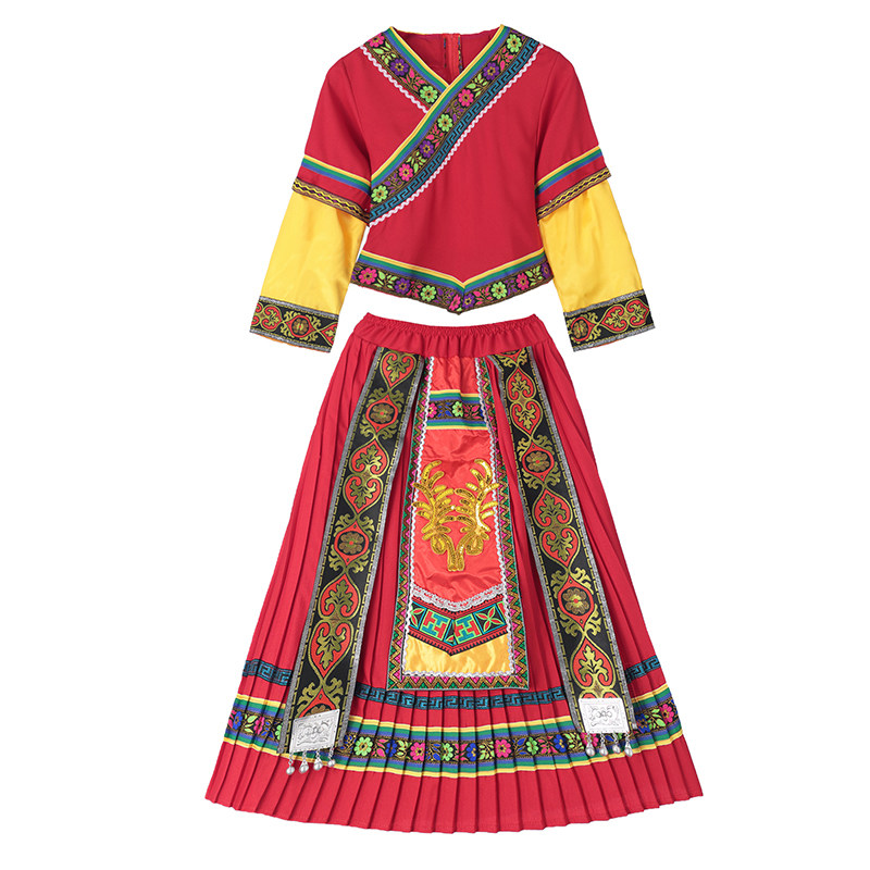 苗族舞蹈演出服湘西凉山云南苗装服装女少数民族瑶白土家族表演服