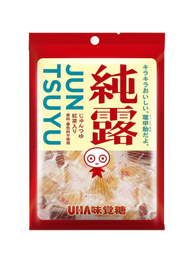 日本进口零食UHA味觉糖悠哈纯露黄金糖麦芽糖红茶味柑橘味硬糖果