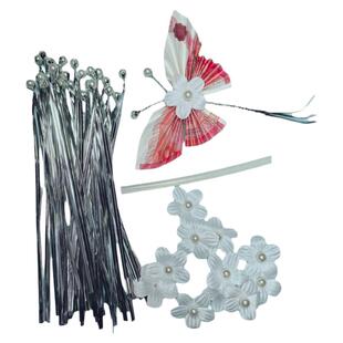 蝴蝶有钱花材料包扎丝珍珠花束全套花艺创意生日礼物 有钱花手工