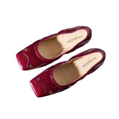 LesPiedsNus复古一脚蹬单鞋