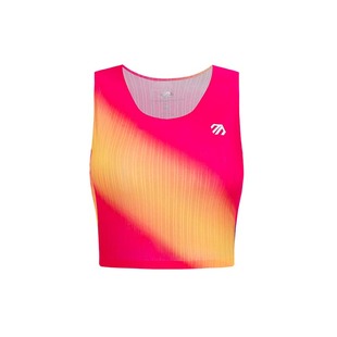 引擎鸟夏季炫彩专业马拉松训练粉色跑步速干背心女田径比赛上衣