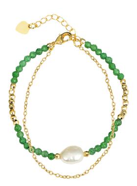 电镀18K金绿色水晶珠