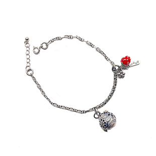 【莓烦恼】原创设计银镂空香囊球项链手链可打开随身佩带香丸扩香