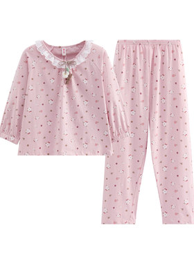 芬腾女童长袖睡衣春秋家居服套装