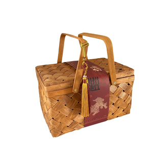 2026新年中式木片手提盒大容量年货礼品包装礼盒企业春节送礼提篮