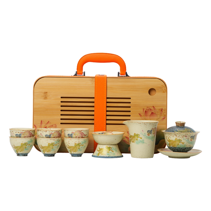 匠心火石红便携旅行茶具套装定制