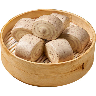 千味央厨牛奶黑米双色馒头早餐
