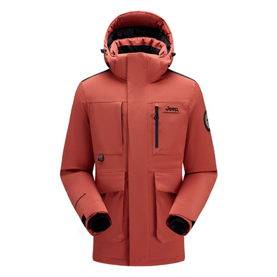 Jeep户外石墨烯羽绒冲锋衣防水