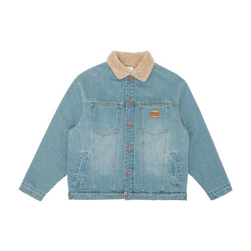 mostwanted 复古仿羊羔毛牛仔外套男春秋情侣夹克宽松潮流上衣