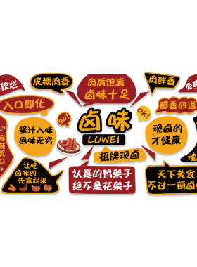 熟食店墙面装饰卤味鸭货肉菜餐饮小吃布置用品装修广告海报贴纸画
