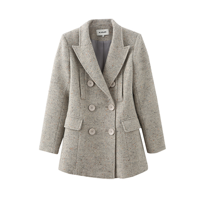 品牌经典复古羊毛西装外套设计师