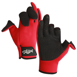 秋冬保暖手套专业摄影手套飞磕钓鱼手套男女同款翻盖露指三指骑行