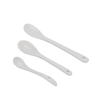 调羹迷你小瓷汤匙子密封罐小中大号香料膏面膜蜂蜜勺子药粉配流苏