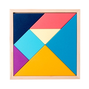 大号七巧板小学生用一年级数学拼图儿童3-8岁木质益智力玩具教具