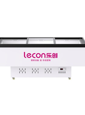 乐创商用大容量卧式冷冻岛柜