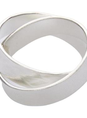EnSage Cross Band Ring 925银交叉双环戒指