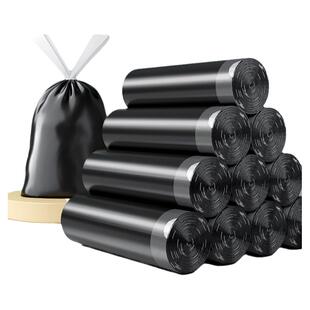 青崎可降解垃圾袋家用黑色加厚厨房抽绳免撕抽取式清洁袋自动收口