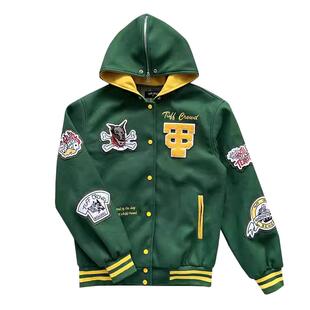 TUFF CROWD Jacket ins同款狗头重工刺绣 连帽棉衣夹克