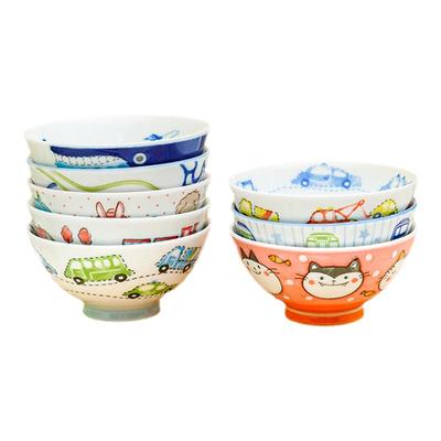 美浓烧陶瓷釉下彩卡通碗