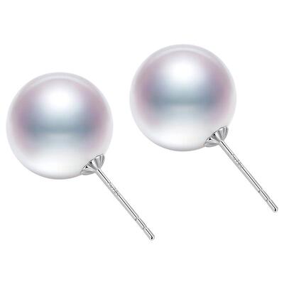 黛米12-13mm珍珠耳钉18K金耳饰