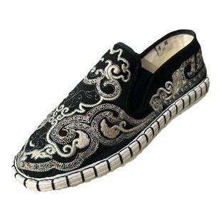 布仆绣艺老北京国潮风刺绣花纯手工布鞋千层底男女士夏季新款脸谱