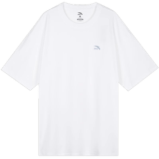 安踏白色棉质短袖t恤男女圆领宽松纯色情侣打底2026新款潮流夏季