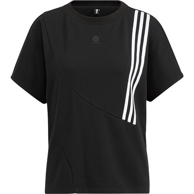 Adidas/阿迪达斯正品neo女款条纹圆领套头透气舒适T恤 HM7423