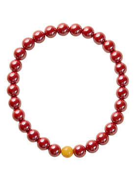 天然高含量帝砂手链蜜蜡淡水珍珠红色国风本命龙年朱砂手串