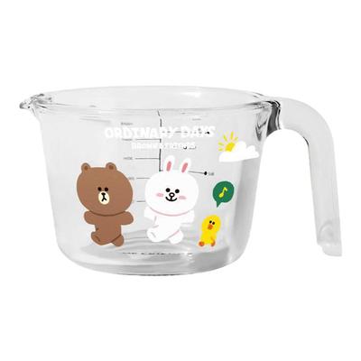 LINE FRIENDS计量杯家用带刻度耐高温食品级玻璃量杯烘焙牛奶水杯