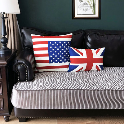 美式欧式棕色沙发垫 四季通用简约布艺沙发坐垫沙发罩沙发套定制