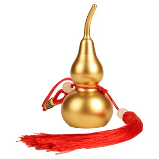 九华山直发纯黄铜葫芦镇宅平安招财开口空心办公室家居摆件挂饰件