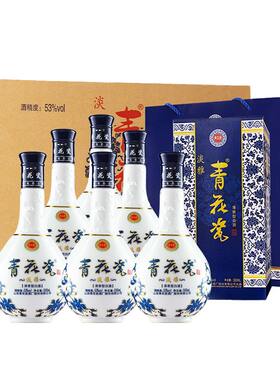 青花瓷淡雅杏花村53度清香型白酒整箱纯粮酒口粮酒送礼官方旗舰店