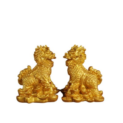 摆件一对家居工艺品客厅财富麒麟