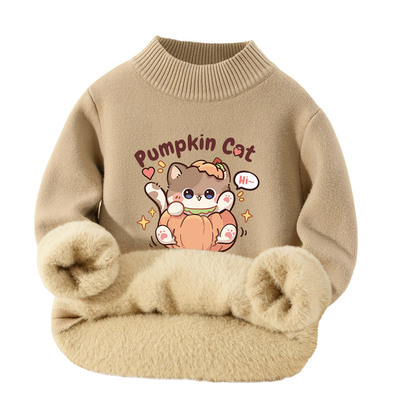 真维斯童装女童毛衣小女孩冬季加绒加厚针织衫儿童保暖圆领打底衫